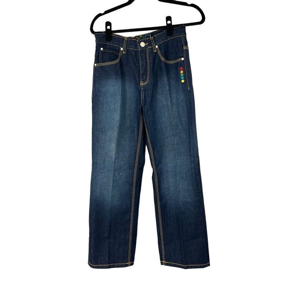 Coogi Dark Wash Wide Leg Jeans Large Logo on Back Pocket Boys‎ Sz 14